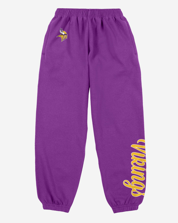 Minnesota Vikings Womens Script Wordmark Team Color Sweatpants FOCO - FOCO.com