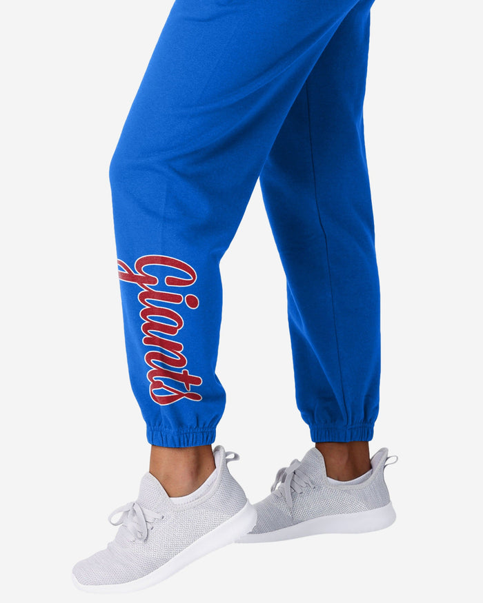 New York Giants Womens Script Wordmark Team Color Sweatpants FOCO - FOCO.com