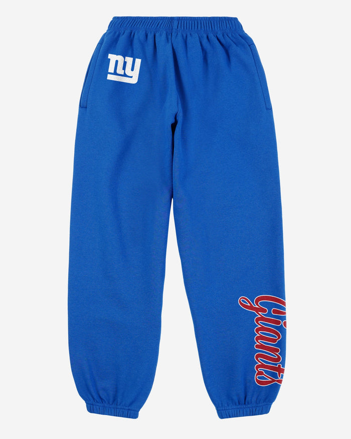 New York Giants Womens Script Wordmark Team Color Sweatpants FOCO - FOCO.com