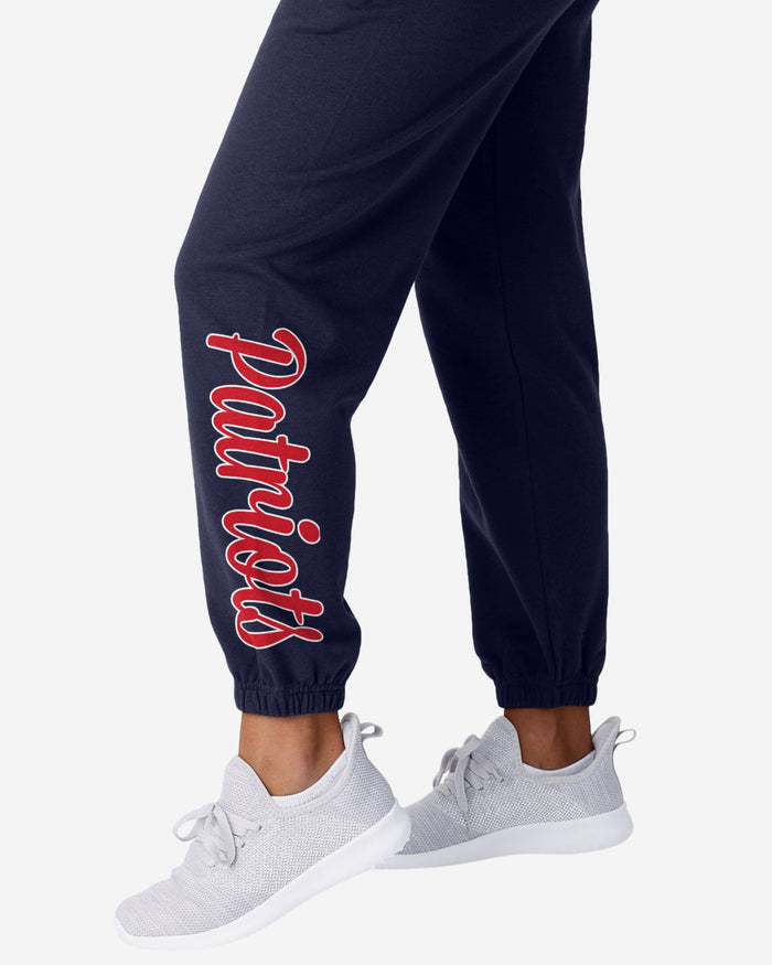 New England Patriots Womens Script Wordmark Team Color Sweatpants FOCO - FOCO.com