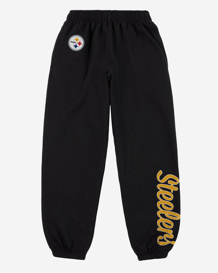 Pittsburgh Steelers Womens Script Wordmark Team Color Sweatpants FOCO - FOCO.com