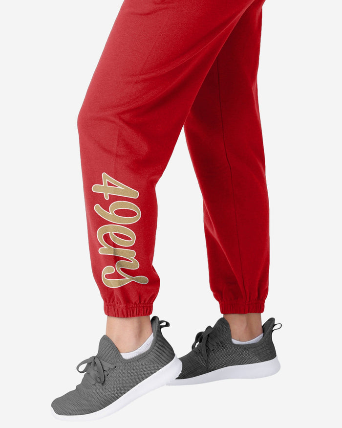 San Francisco 49ers Womens Script Wordmark Team Color Sweatpants FOCO - FOCO.com