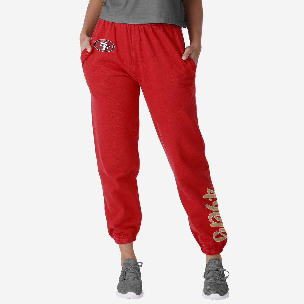 San Francisco 49ers Womens Script Wordmark Team Color Sweatpants FOCO S - FOCO.com