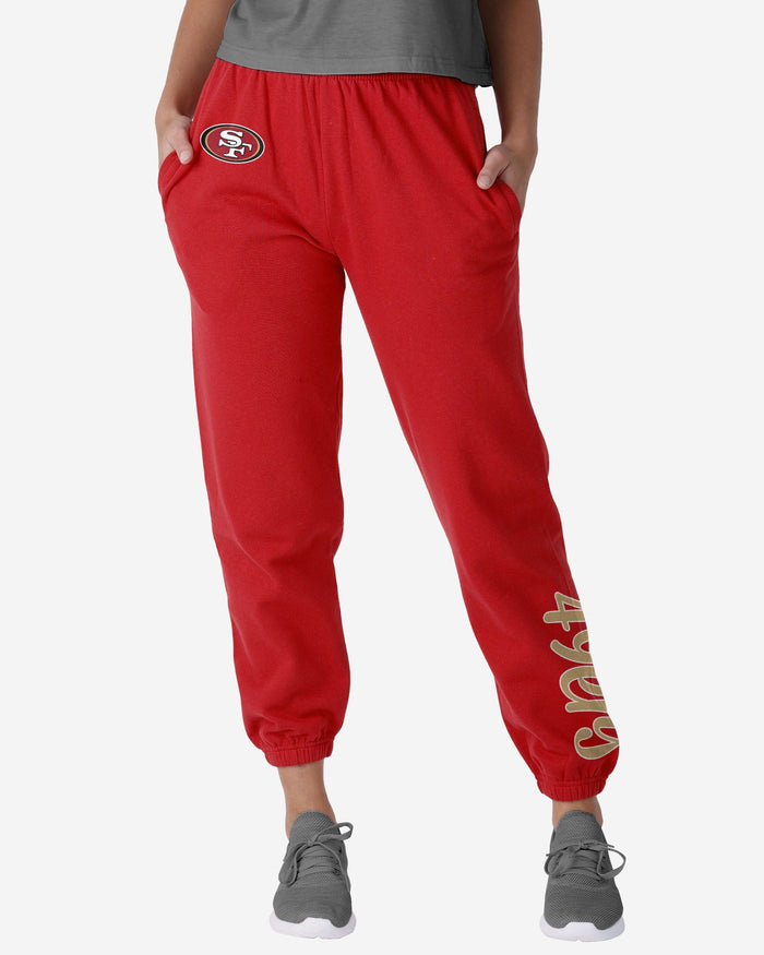 San Francisco 49ers Womens Script Wordmark Team Color Sweatpants FOCO S - FOCO.com