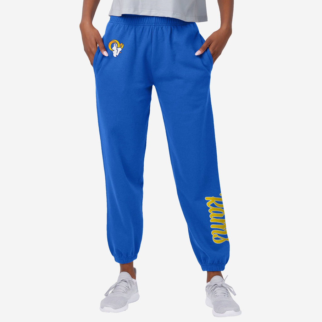 Los Angeles Rams Womens Script Wordmark Team Color Sweatpants FOCO S - FOCO.com