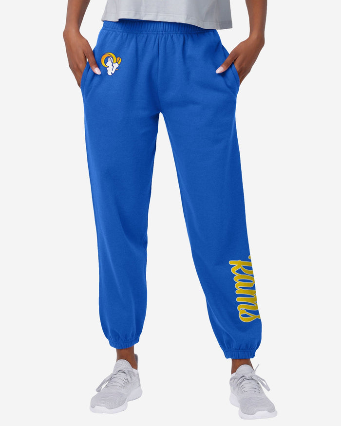 Los Angeles Rams Womens Script Wordmark Team Color Sweatpants FOCO S - FOCO.com