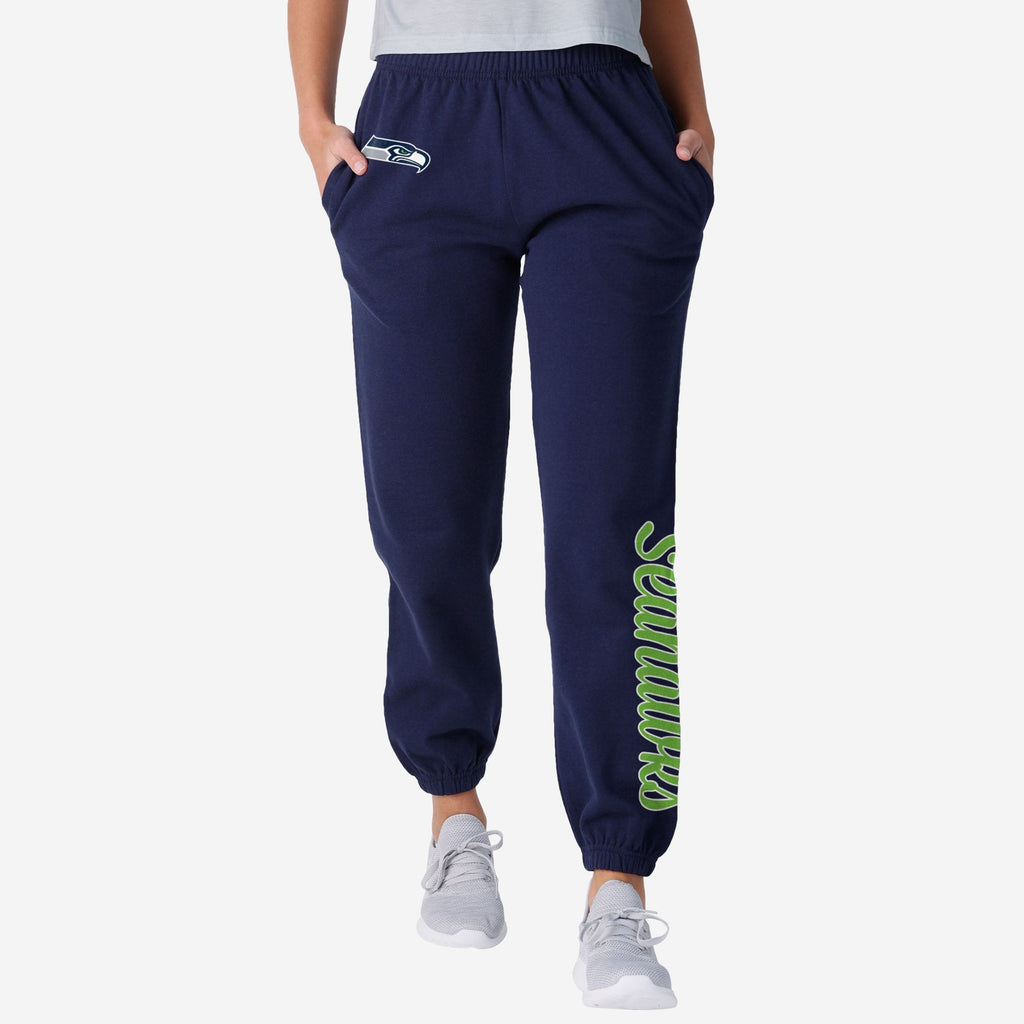 Seattle Seahawks Womens Script Wordmark Team Color Sweatpants FOCO S - FOCO.com