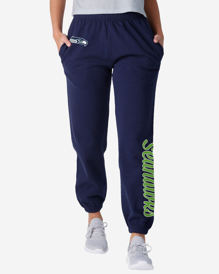 Seattle Seahawks Womens Script Wordmark Team Color Sweatpants FOCO S - FOCO.com