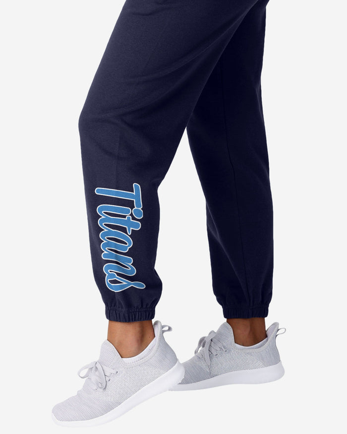 Tennessee Titans Womens Script Wordmark Team Color Sweatpants FOCO - FOCO.com