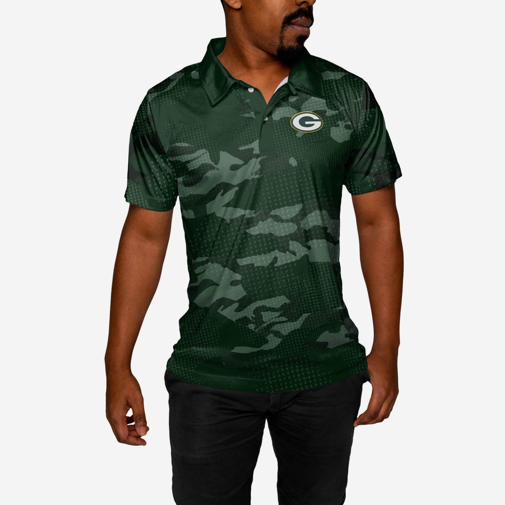 Green Bay Packers Printed Camo Polo FOCO - FOCO.com