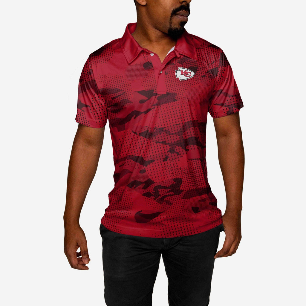 Kansas City Chiefs Printed Camo Polo FOCO - FOCO.com