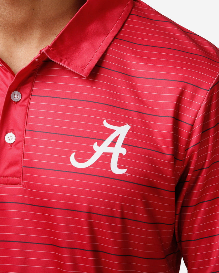 Alabama Crimson Tide Striped Polyester Polo FOCO - FOCO.com