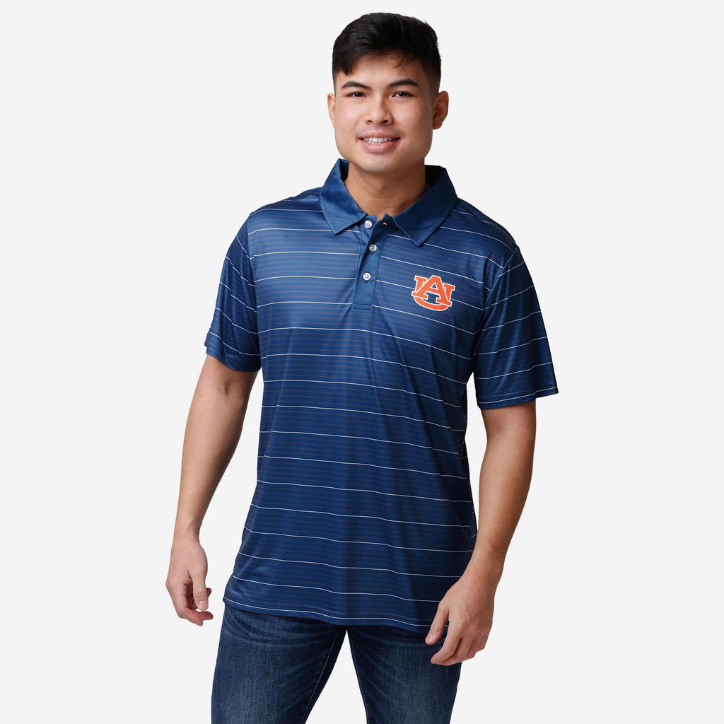 Auburn Tigers Striped Polyester Polo FOCO S - FOCO.com