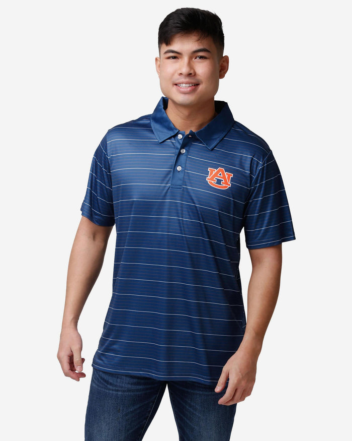 Auburn Tigers Striped Polyester Polo FOCO S - FOCO.com