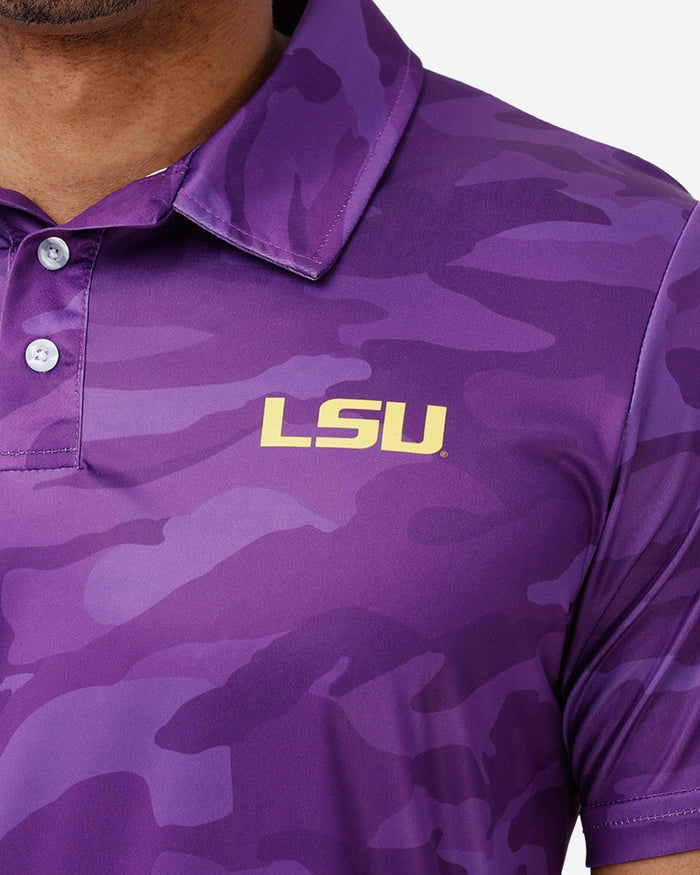 LSU Tigers Color Camo Polyester Polo FOCO - FOCO.com