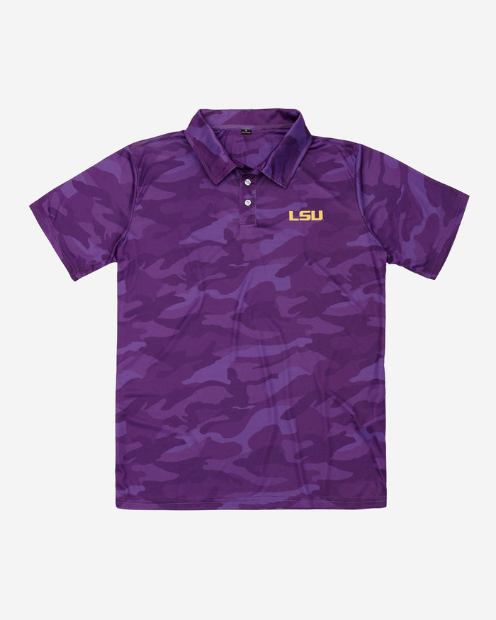 LSU Tigers Color Camo Polyester Polo FOCO - FOCO.com