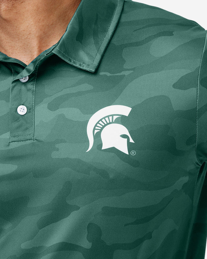 Michigan State Spartans Color Camo Polyester Polo FOCO - FOCO.com