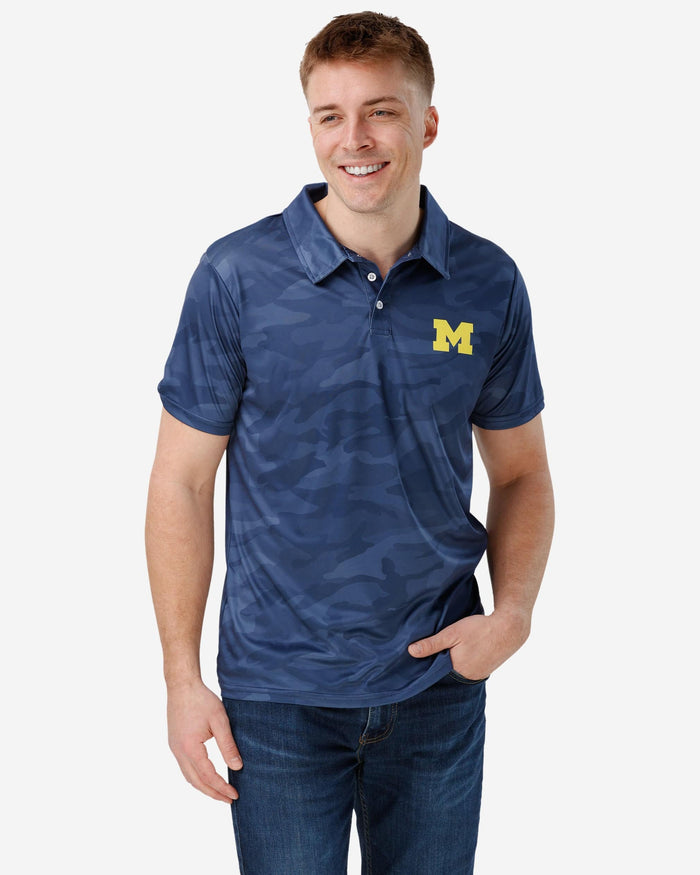 Michigan Wolverines Color Camo Polyester Polo FOCO S - FOCO.com