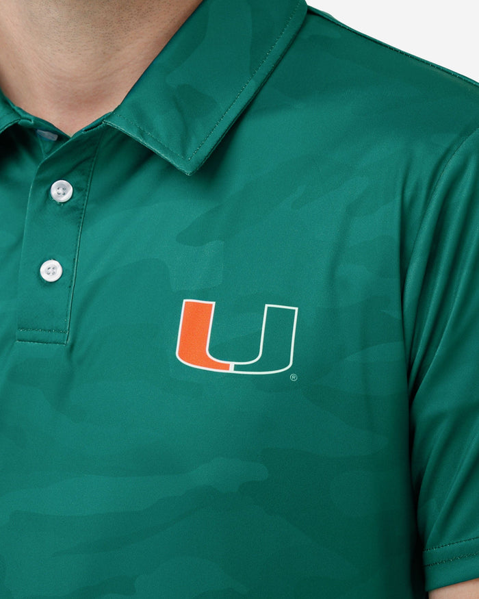 Miami Hurricanes Color Camo Polyester Polo FOCO - FOCO.com