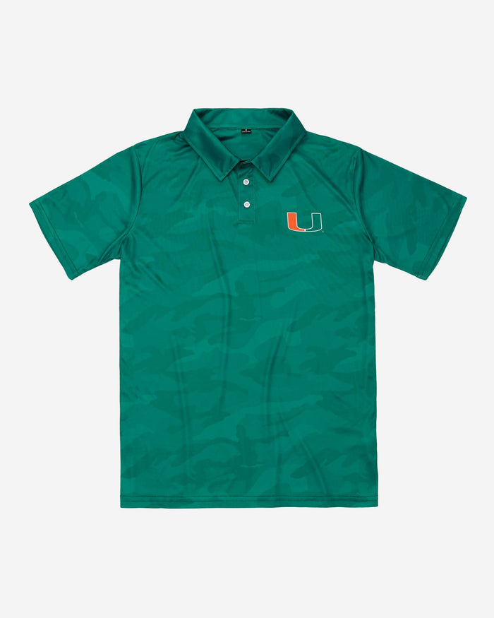 Miami Hurricanes Color Camo Polyester Polo FOCO - FOCO.com