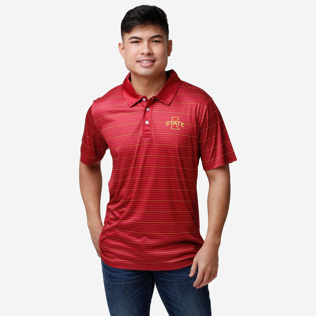 Iowa State Cyclones Striped Polyester Polo FOCO S - FOCO.com