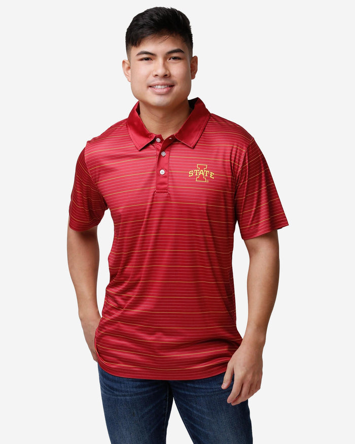 Iowa State Cyclones Striped Polyester Polo FOCO S - FOCO.com