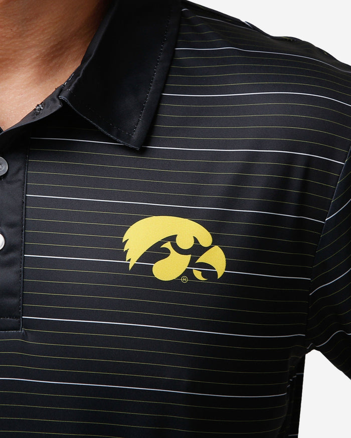 Iowa Hawkeyes Striped Polyester Polo FOCO - FOCO.com