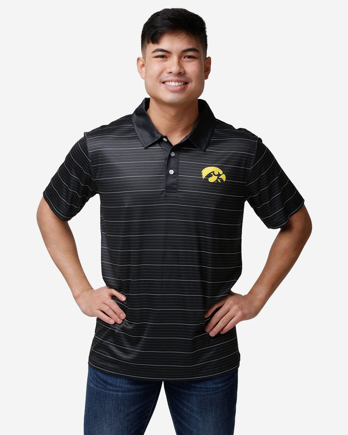 Iowa Hawkeyes Striped Polyester Polo FOCO S - FOCO.com