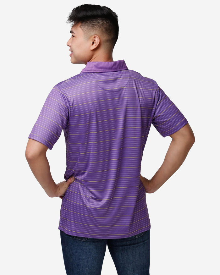 LSU Tigers Striped Polyester Polo FOCO - FOCO.com