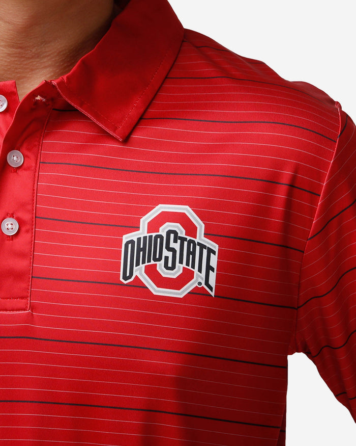 Ohio State Buckeyes Striped Polyester Polo FOCO - FOCO.com