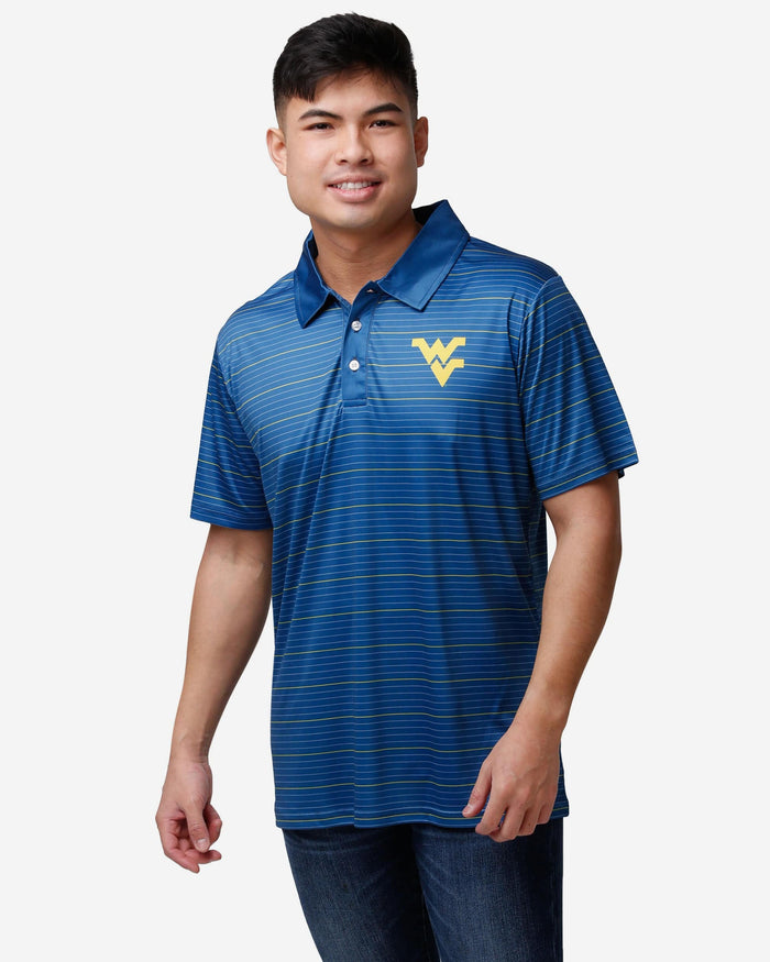 West Virginia Mountaineers Striped Polyester Polo FOCO S - FOCO.com