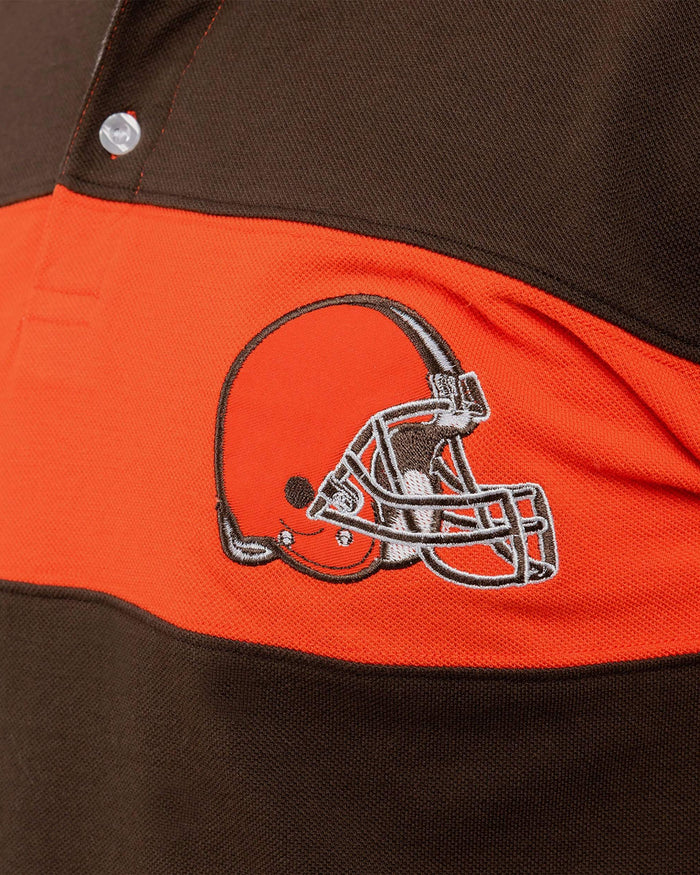 Cleveland Browns Rugby Stripe Polo FOCO - FOCO.com