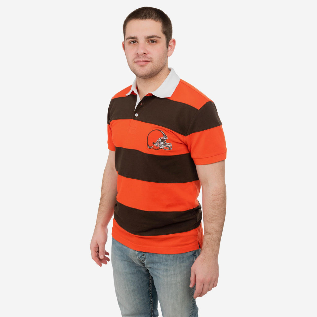 Cleveland Browns Rugby Stripe Polo FOCO S - FOCO.com