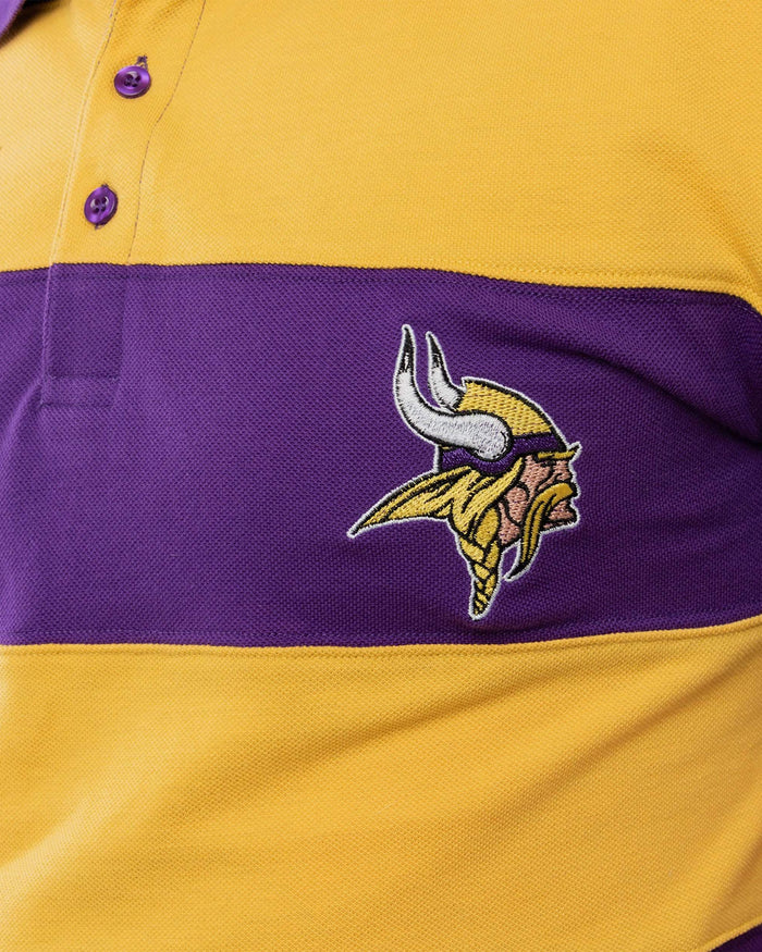 Minnesota Vikings Rugby Stripe Polo FOCO - FOCO.com