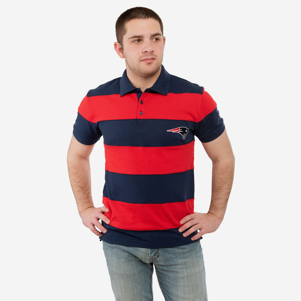 New England Patriots Rugby Stripe Polo FOCO S - FOCO.com