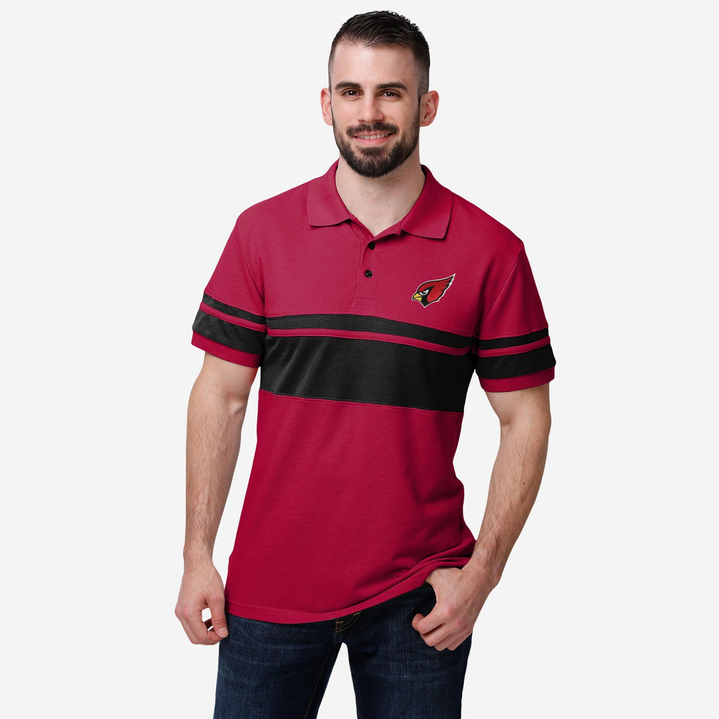 Arizona Cardinals Cotton Stripe Polo FOCO S - FOCO.com