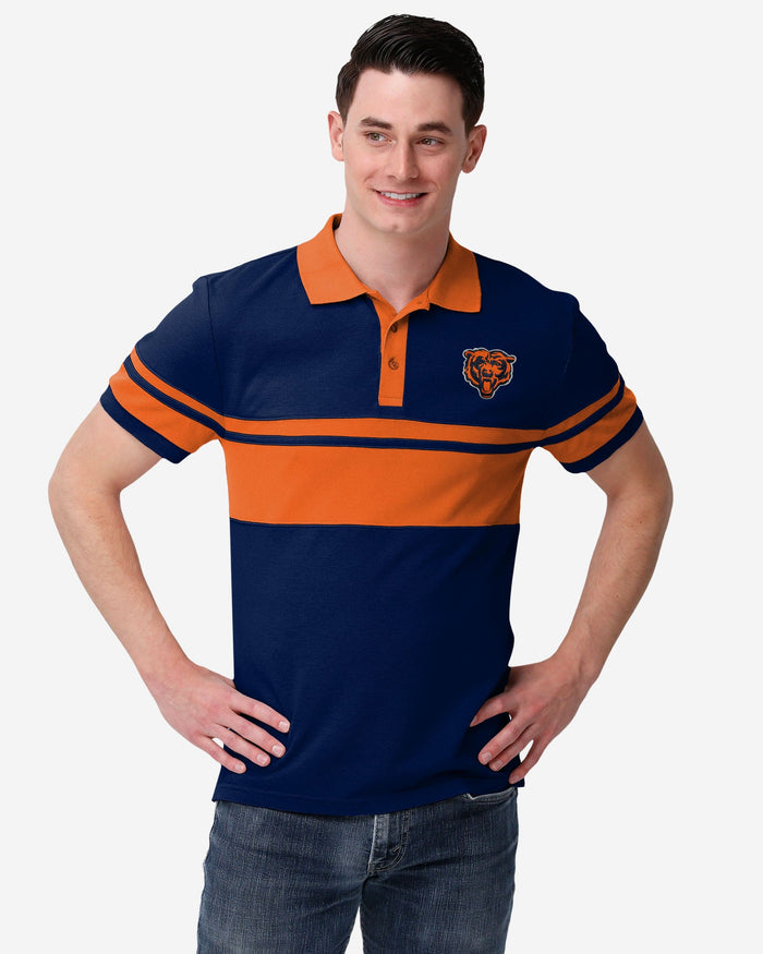 Chicago Bears Cotton Stripe Polo FOCO M - FOCO.com