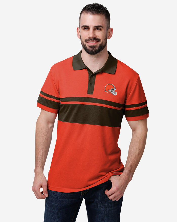 Cleveland Browns Cotton Stripe Polo FOCO S - FOCO.com