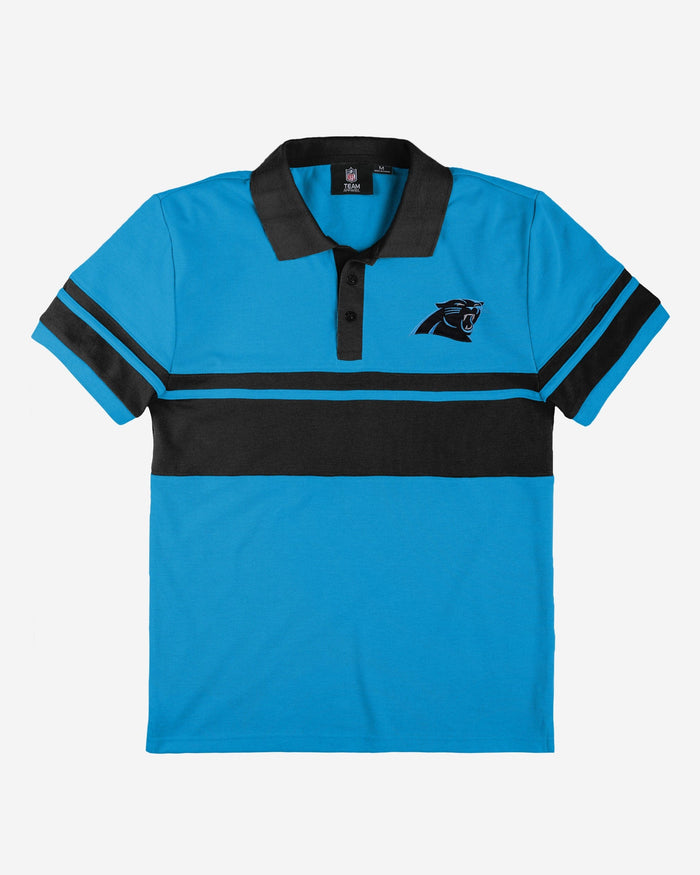 Carolina Panthers Cotton Stripe Polo FOCO - FOCO.com