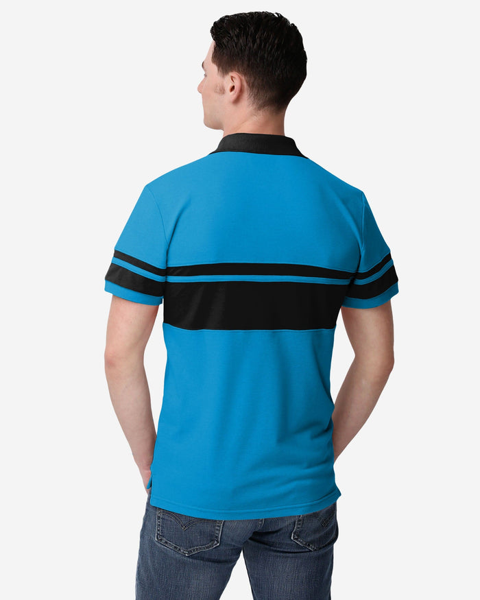 Carolina Panthers Cotton Stripe Polo FOCO - FOCO.com