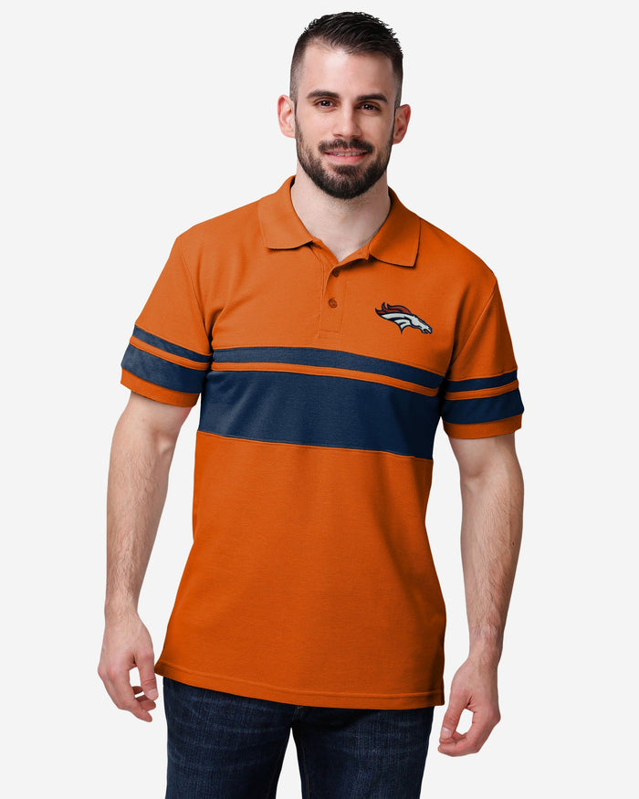 Denver Broncos Cotton Stripe Polo FOCO S - FOCO.com