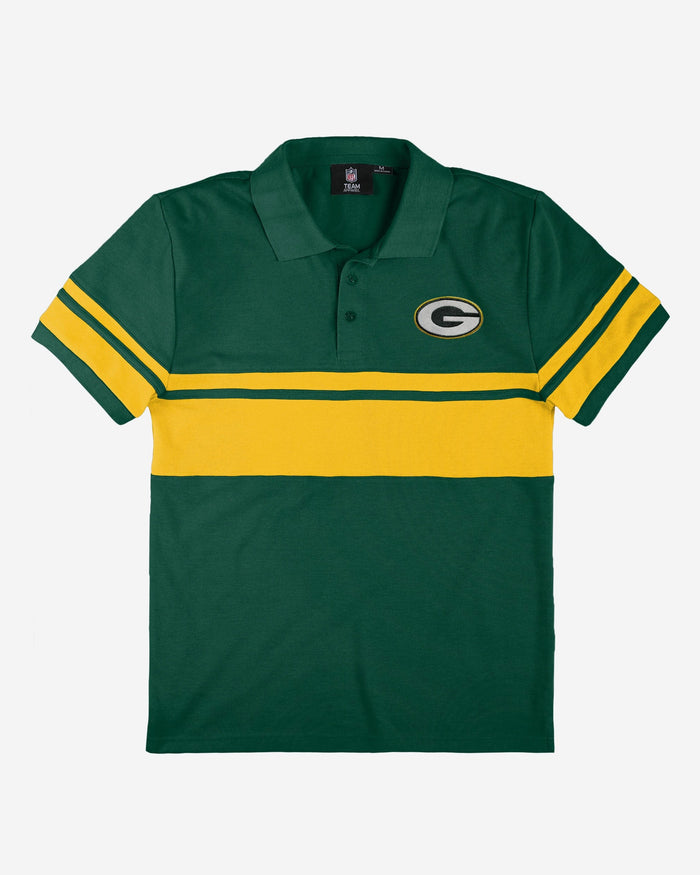 Green Bay Packers Cotton Stripe Polo FOCO - FOCO.com