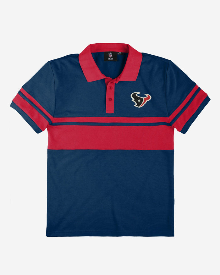 Houston Texans Cotton Stripe Polo FOCO - FOCO.com