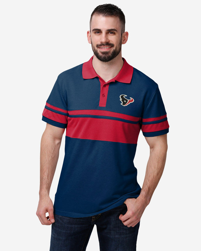 Houston Texans Cotton Stripe Polo FOCO M - FOCO.com