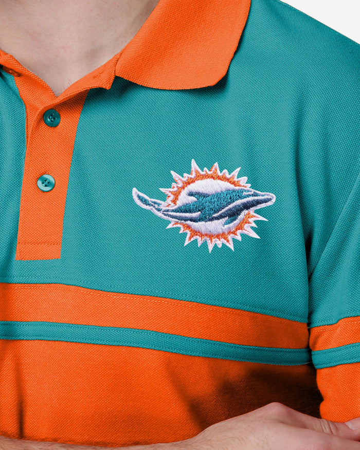 Miami Dolphins Cotton Stripe Polo FOCO - FOCO.com