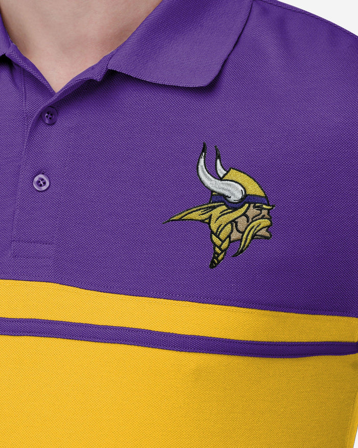 Minnesota Vikings Cotton Stripe Polo FOCO - FOCO.com