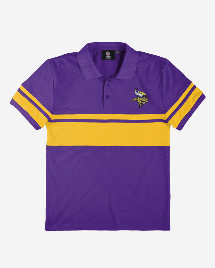 Minnesota Vikings Cotton Stripe Polo FOCO - FOCO.com