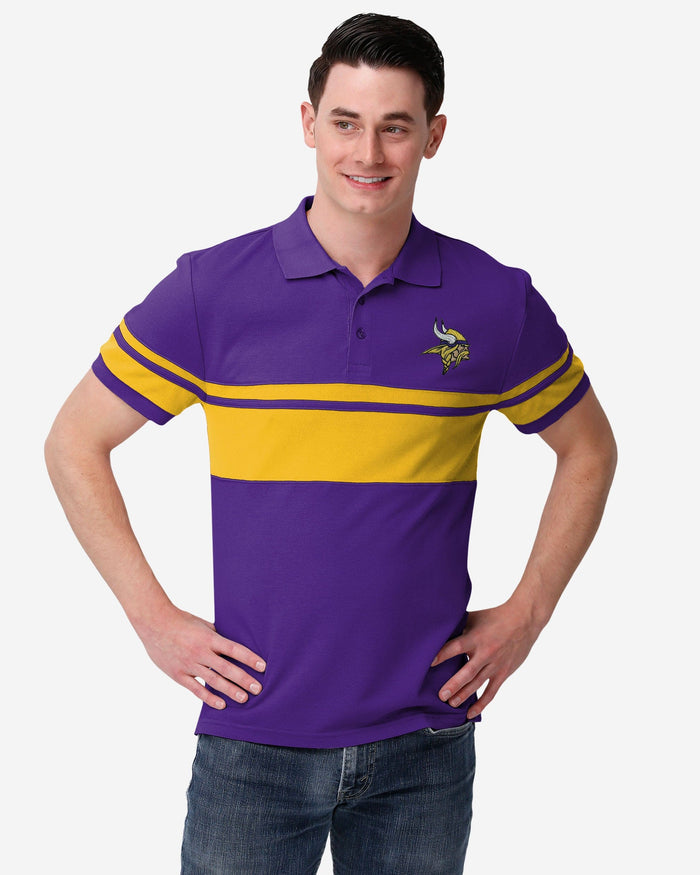 Minnesota Vikings Cotton Stripe Polo FOCO M - FOCO.com