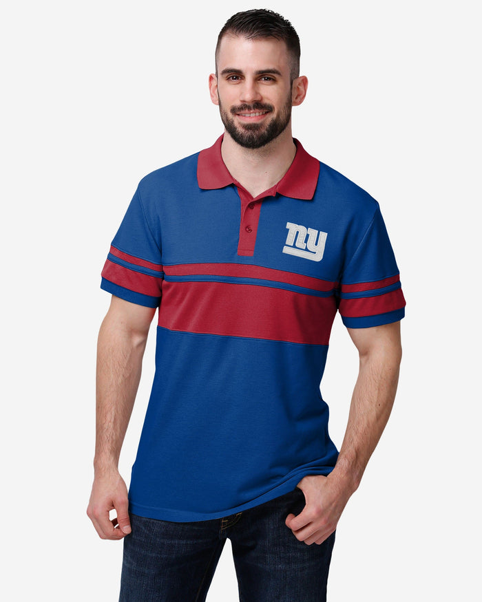 New York Giants Cotton Stripe Polo FOCO M - FOCO.com