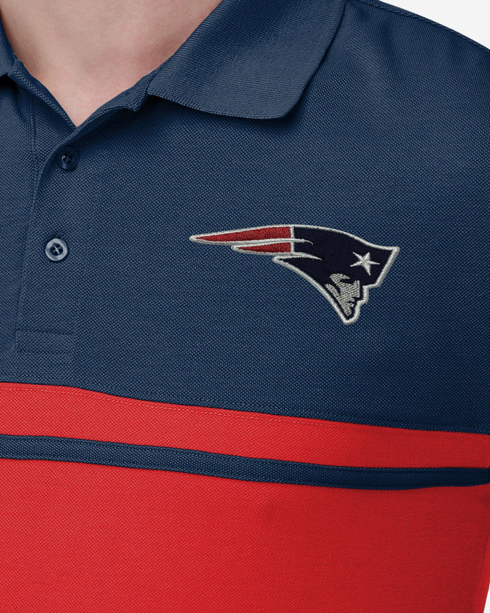 New England Patriots Cotton Stripe Polo FOCO - FOCO.com